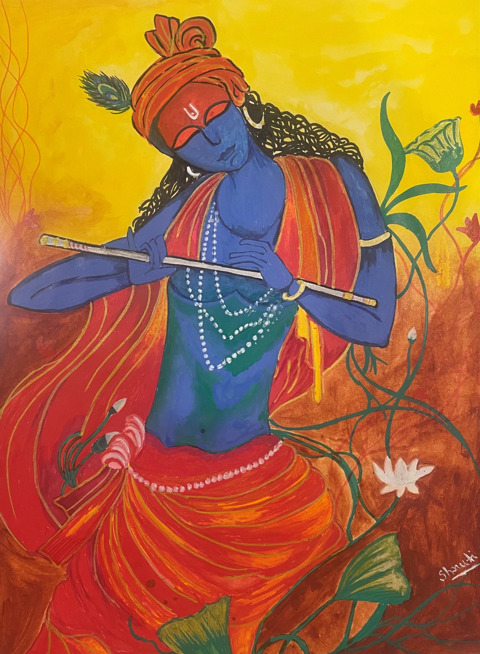 Krishna acrylic painting
